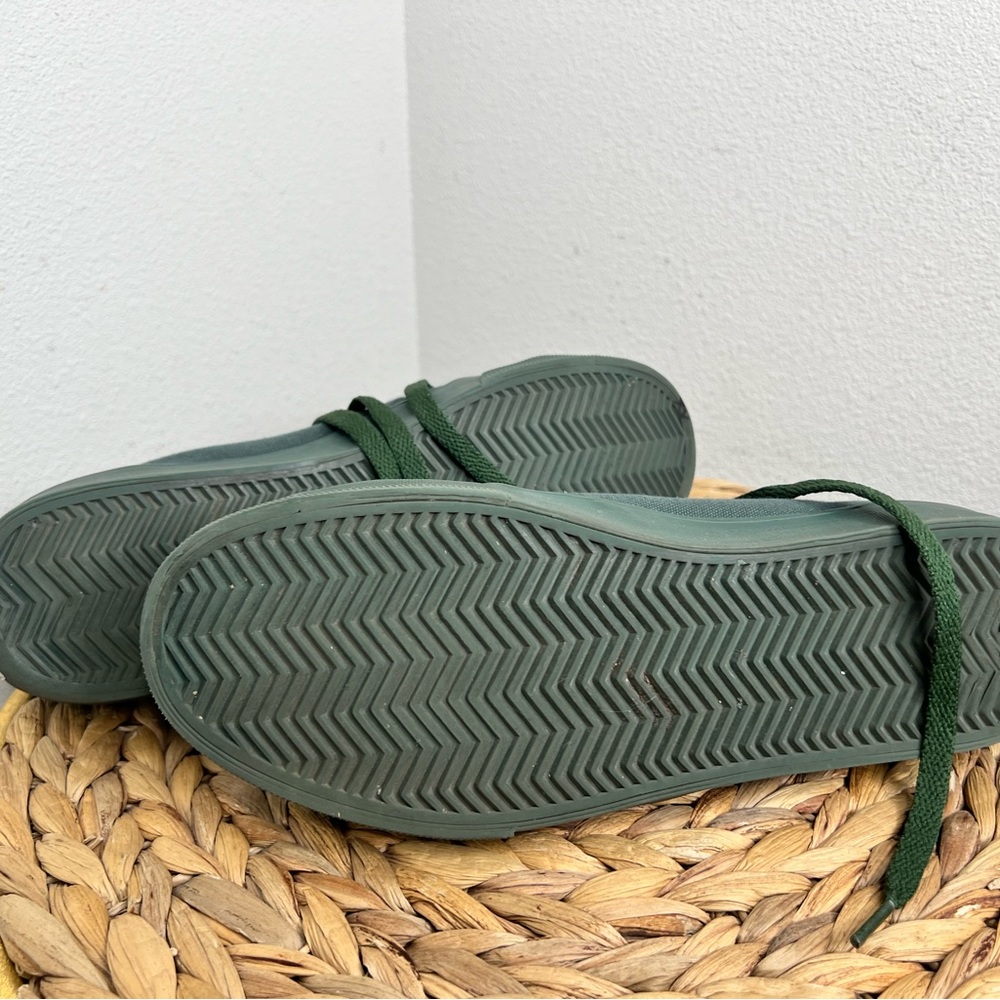 Bangs Shoes Prehistoric High Top Sneaker Vegan Footwear Green Blue Embroidered - Picture 8 of 9